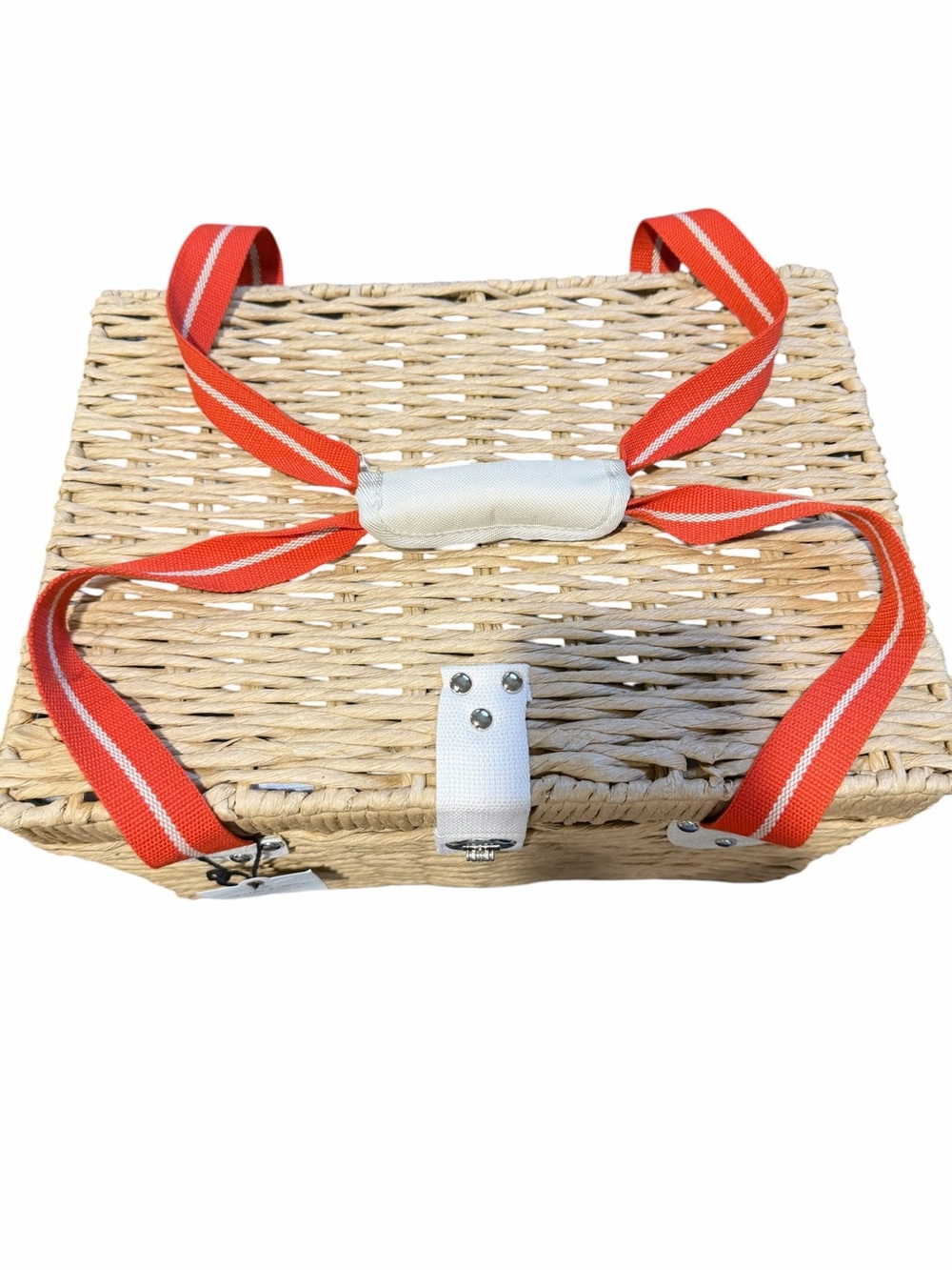 NWT/Hearth and Hand with Magnolia Woven Paper Picnic Basket - Picture 3 of 14